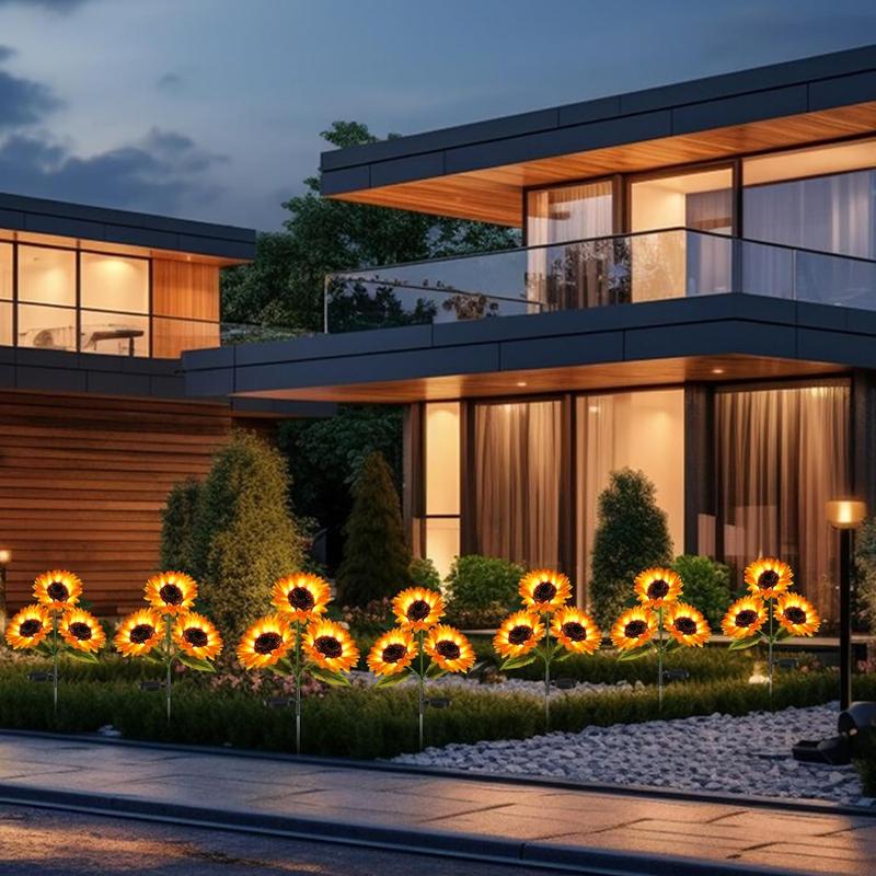 FloralGlow - Solare LED Girasole Giardino Luci - Image 3