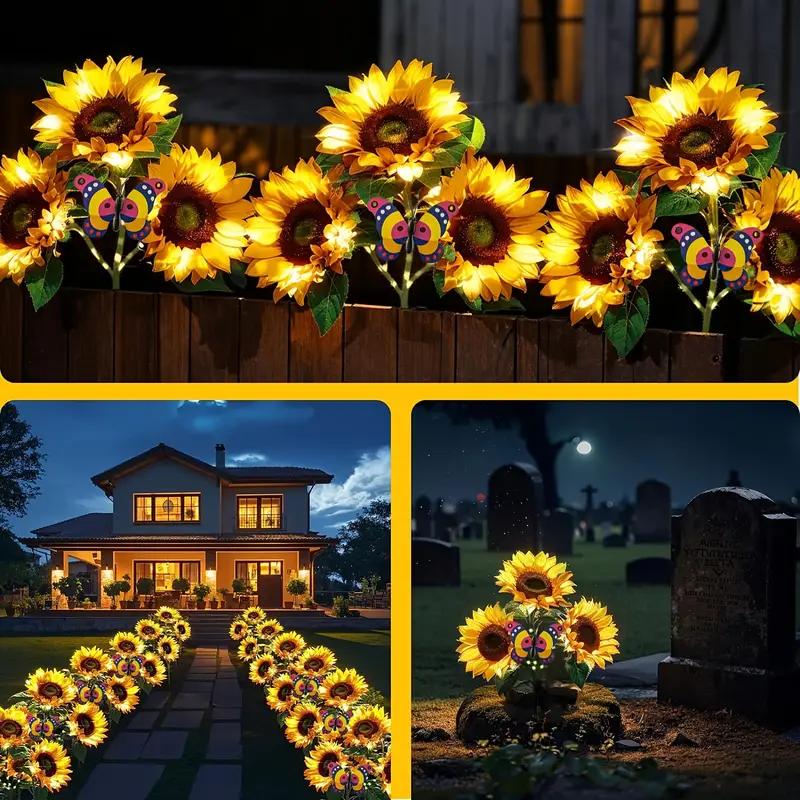 FloralGlow - Solare LED Girasole Giardino Luci - Image 4