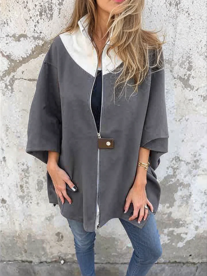 Francina - Cappotto Con Cerniera Allentata e Colletto Alto - Image 2