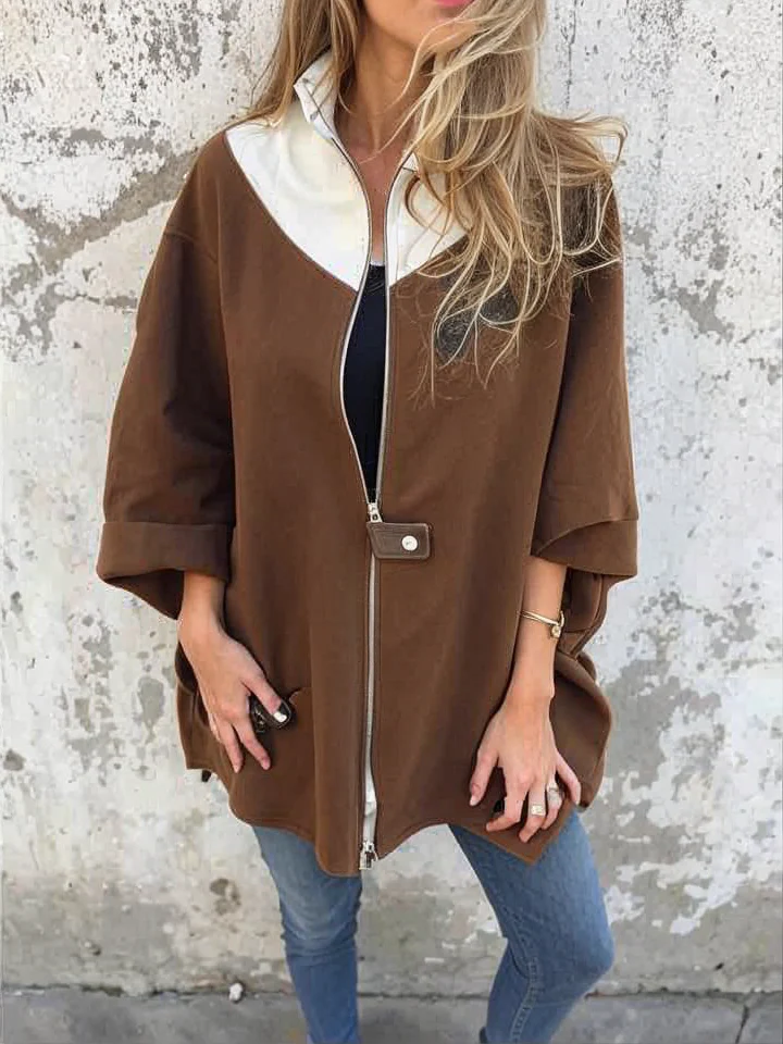 Francina - Cappotto Con Cerniera Allentata e Colletto Alto - Image 3