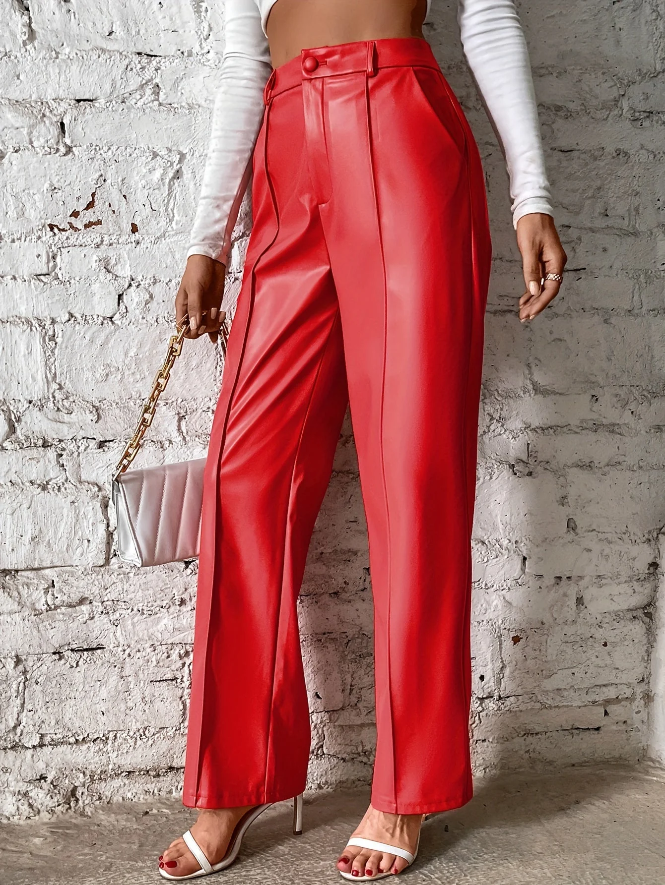 Francine - Pantaloni Lunghi Lässig Con Cuciture Dekorativ - Image 10