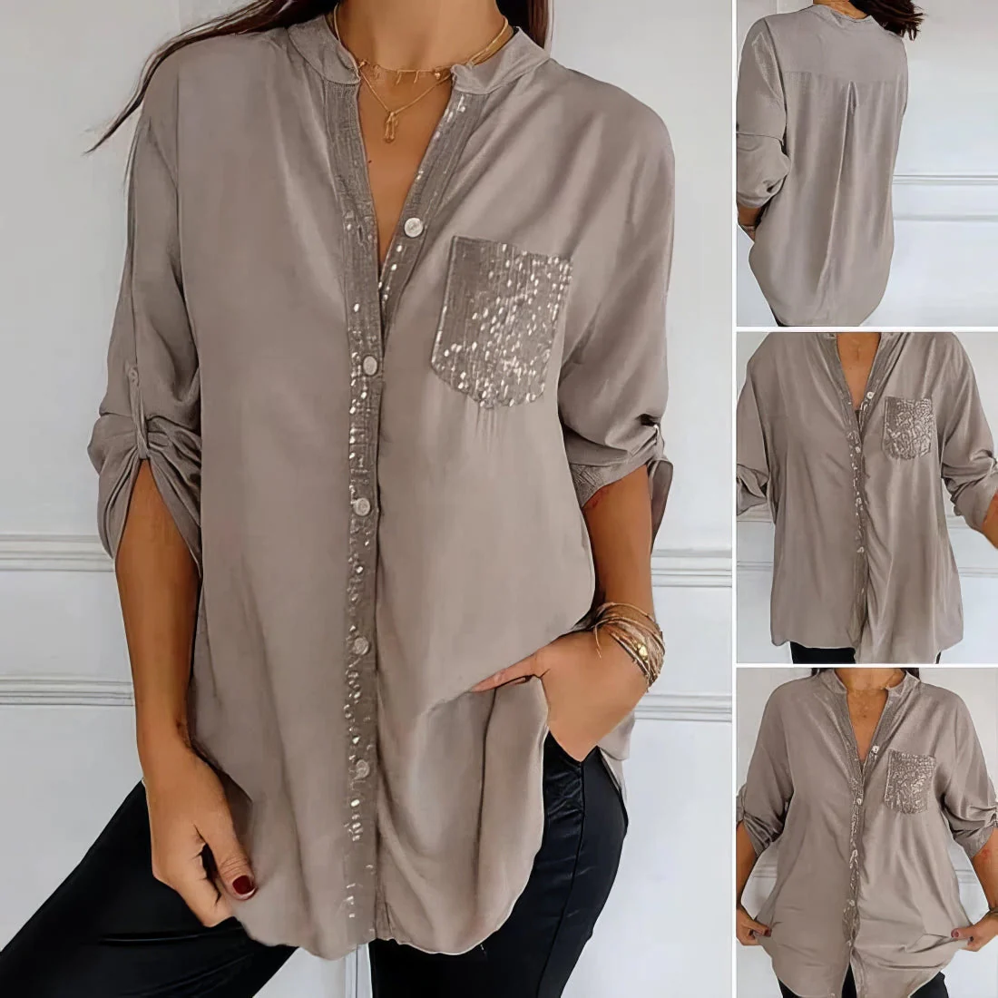 Franzina - Camicia Casual con Tasca Frontale Aperta e Bottoni - Image 8