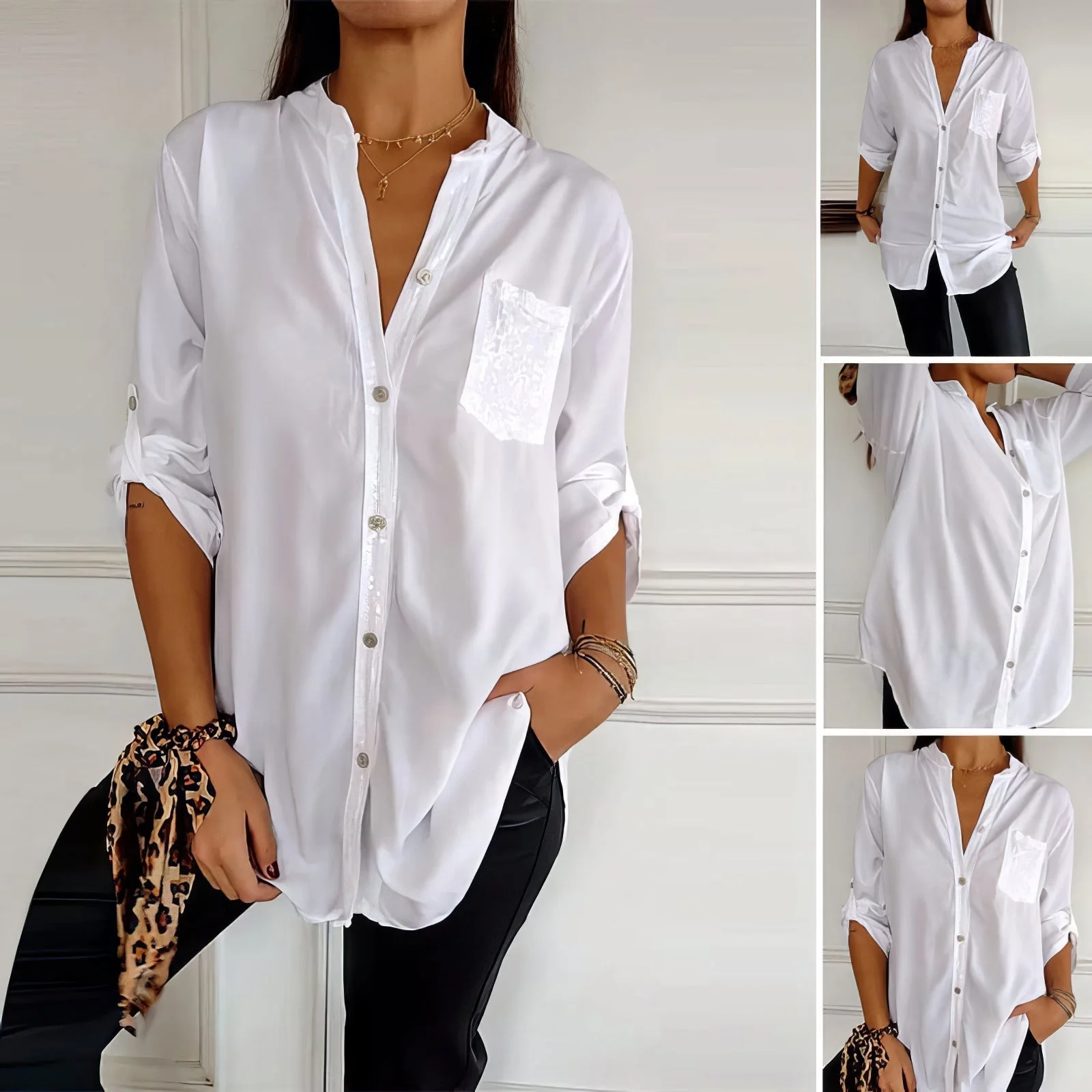 Franzina - Camicia Casual con Tasca Frontale Aperta e Bottoni - Image 9
