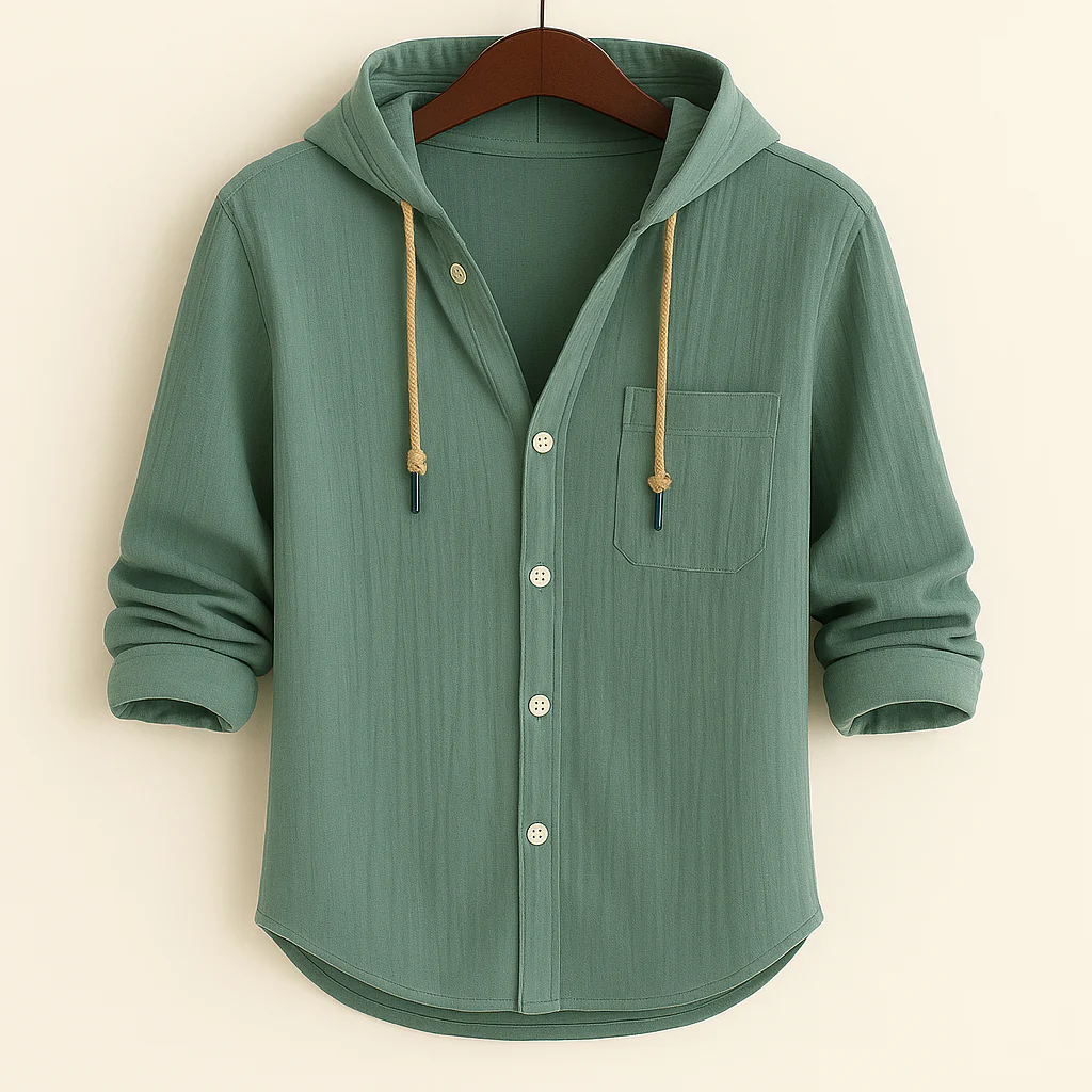 Freddie - Camicia Con Cappuccio In Cotone Di Lusso - Image 2