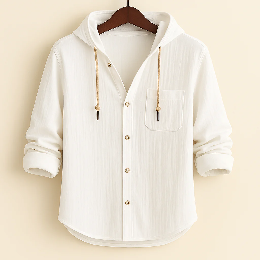 Freddie - Camicia Con Cappuccio In Cotone Di Lusso - Image 5