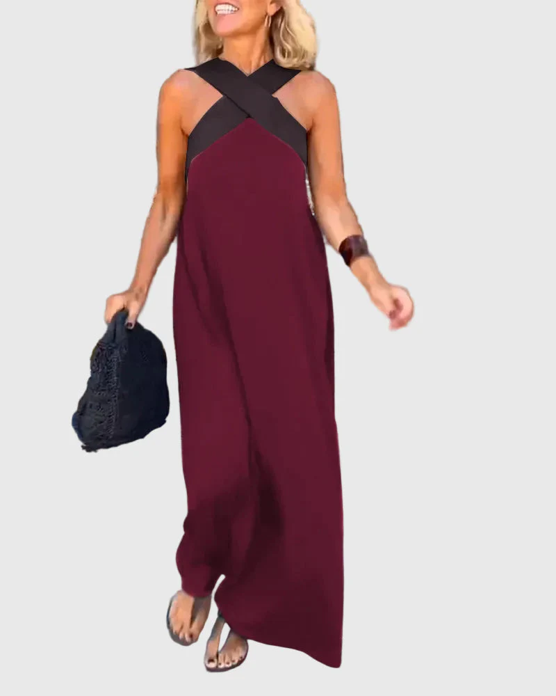 Frederikke - Elegante Abito Lungo Con Scollo Incrociato - Image 4