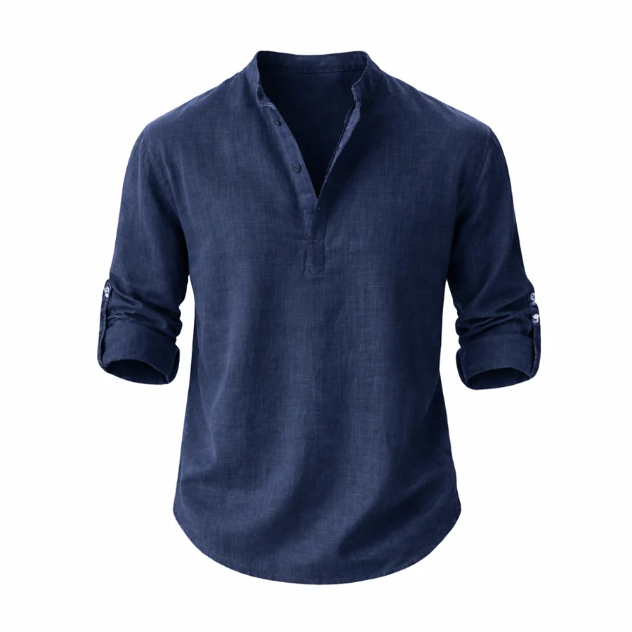 Galeazzo - Camicia In Cotone e Lino a Maniche Lunghe - Image 3