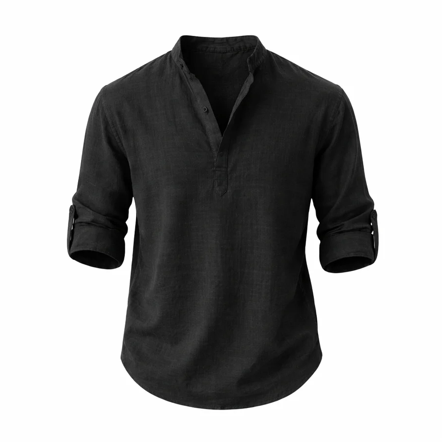 Galeazzo - Camicia In Cotone e Lino a Maniche Lunghe - Image 4
