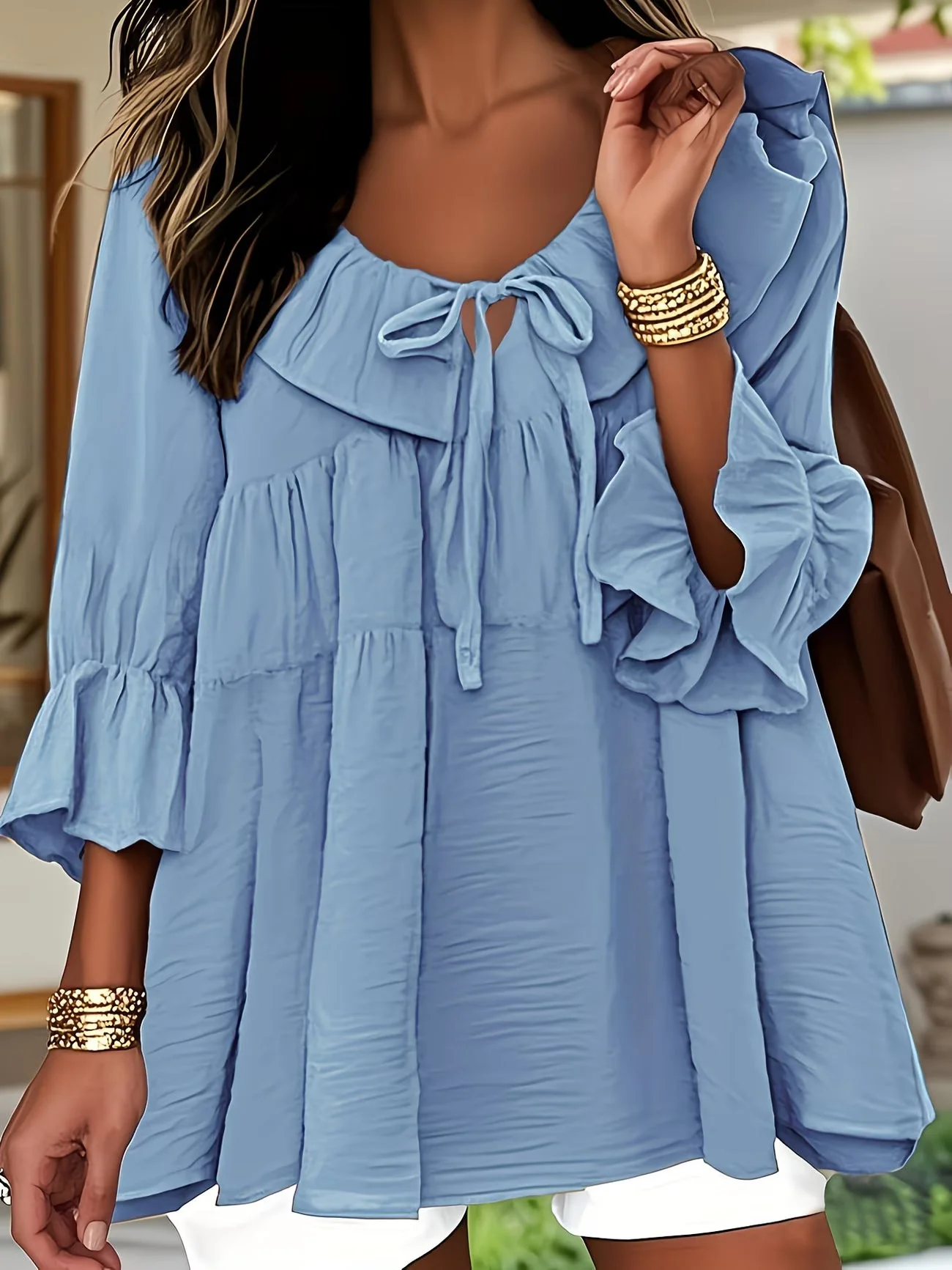 Garbine - Elegante Camicetta Con Collo a Balze - Image 12