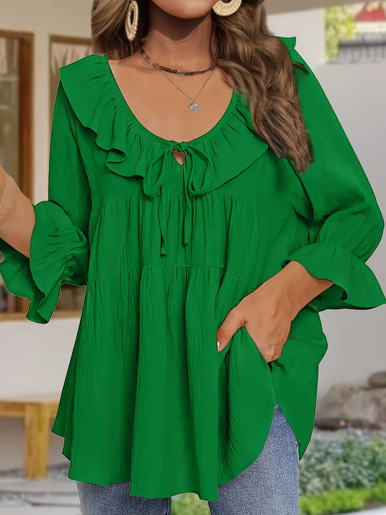 Garbine - Elegante Camicetta Con Collo a Balze - Image 13