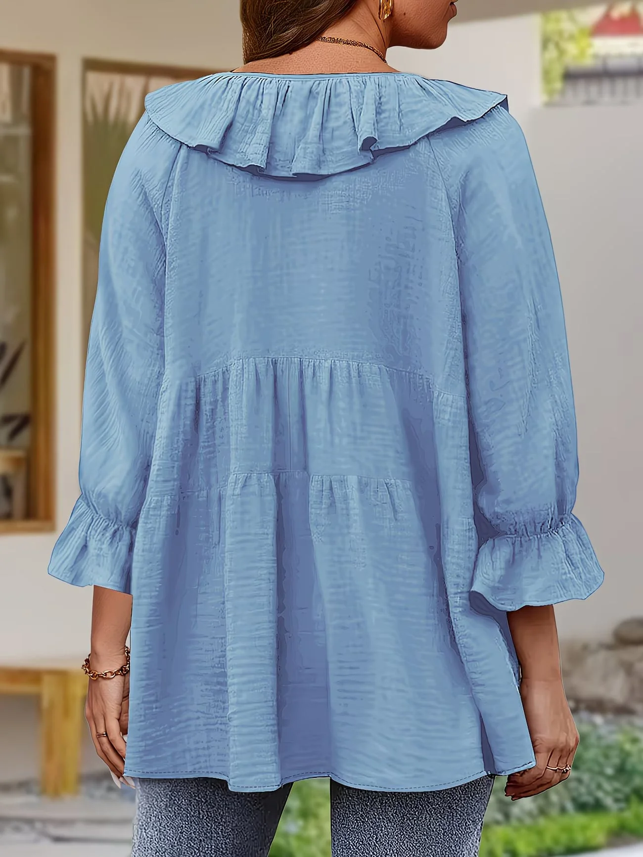 Garbine - Elegante Camicetta Con Collo a Balze - Image 15