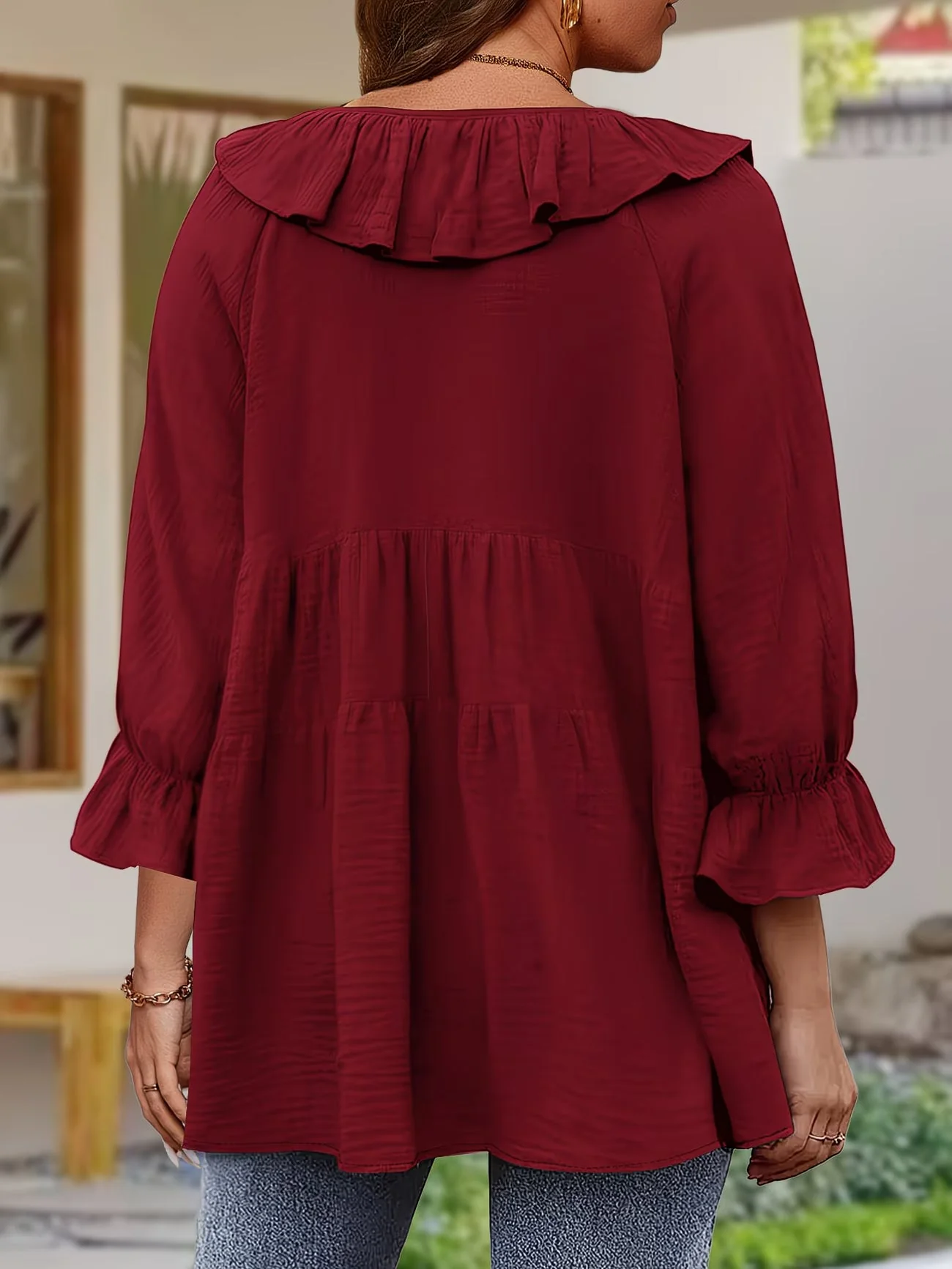 Garbine - Elegante Camicetta Con Collo a Balze - Image 23
