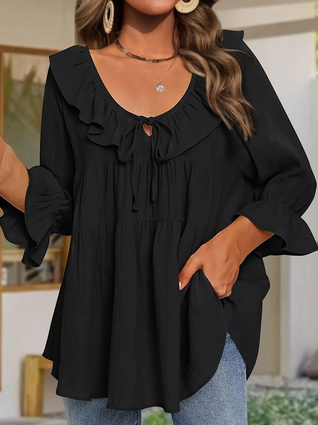 Garbine - Elegante Camicetta Con Collo a Balze - Image 26