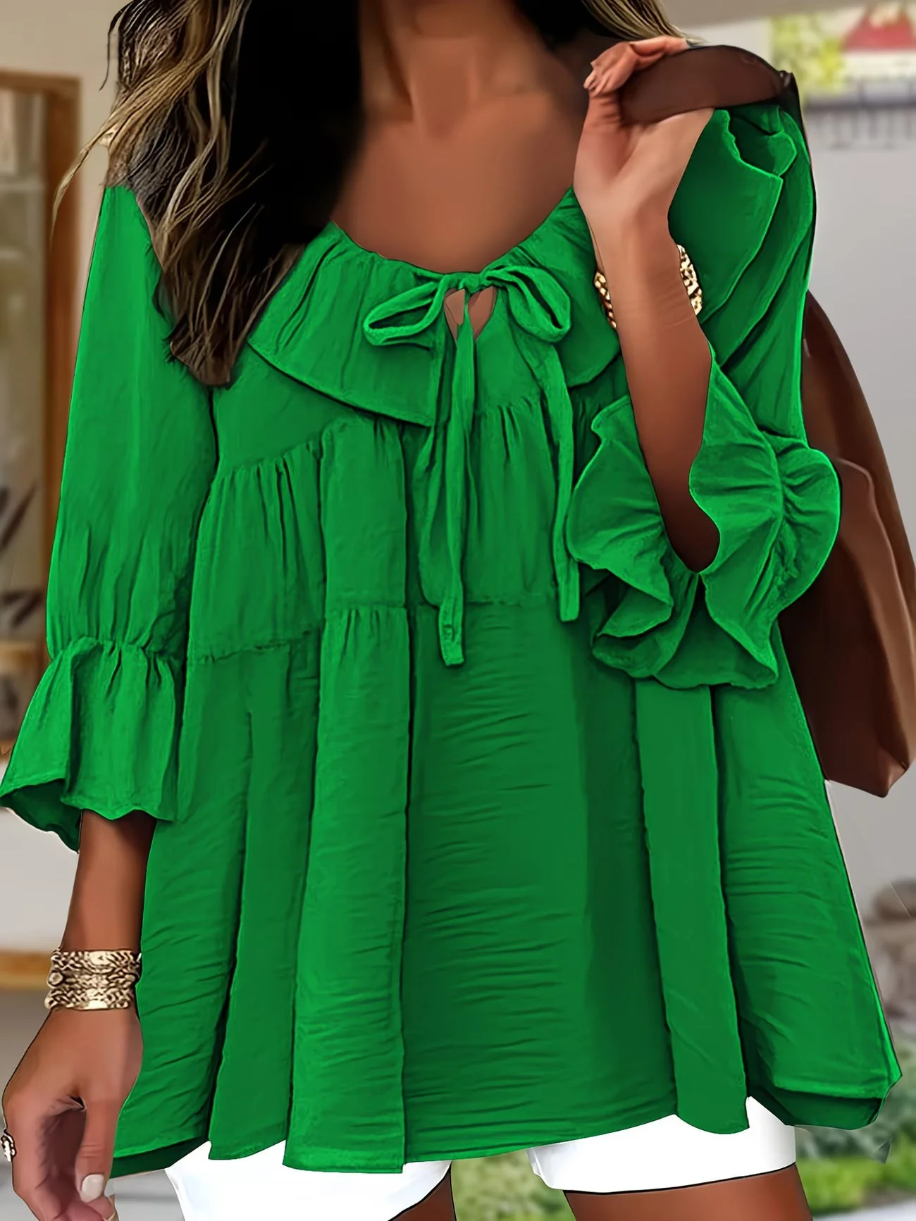 Garbine - Elegante Camicetta Con Collo a Balze - Image 6