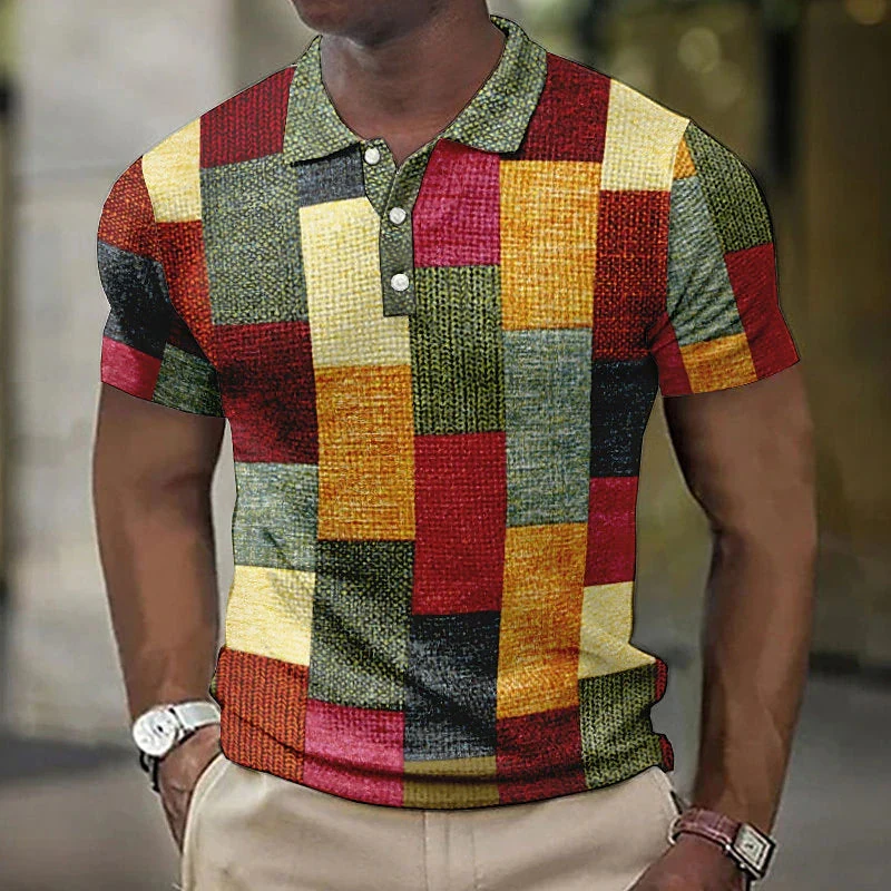 Gasan - Polo a Maniche Corte Multicolore Camicia