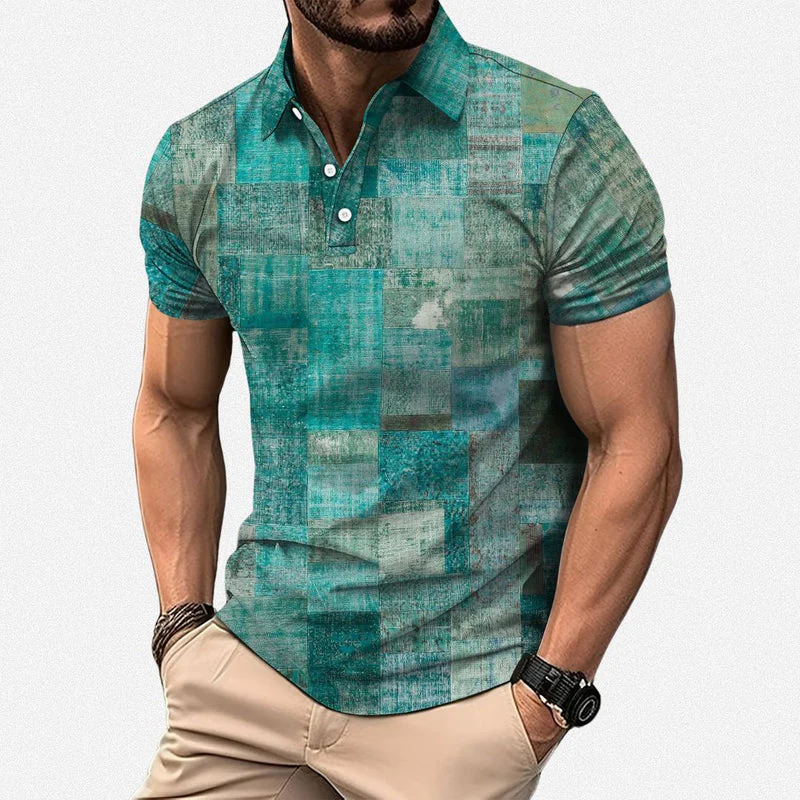 Gasan - Polo a Maniche Corte Multicolore Camicia - Image 5