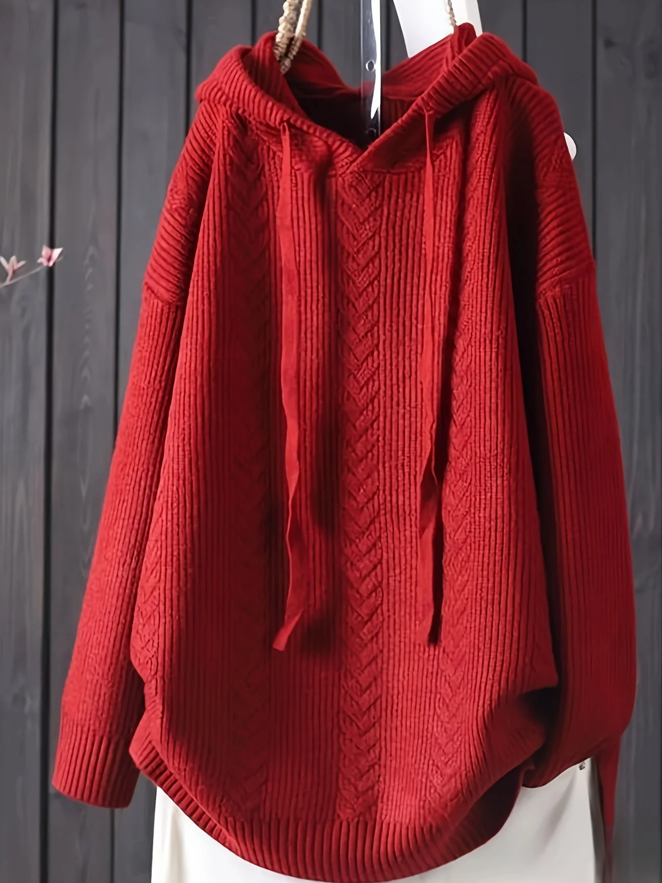 Genivee - Felpa Con Cappuccio Casual a Maniche Lunghe In Maglia - Image 3