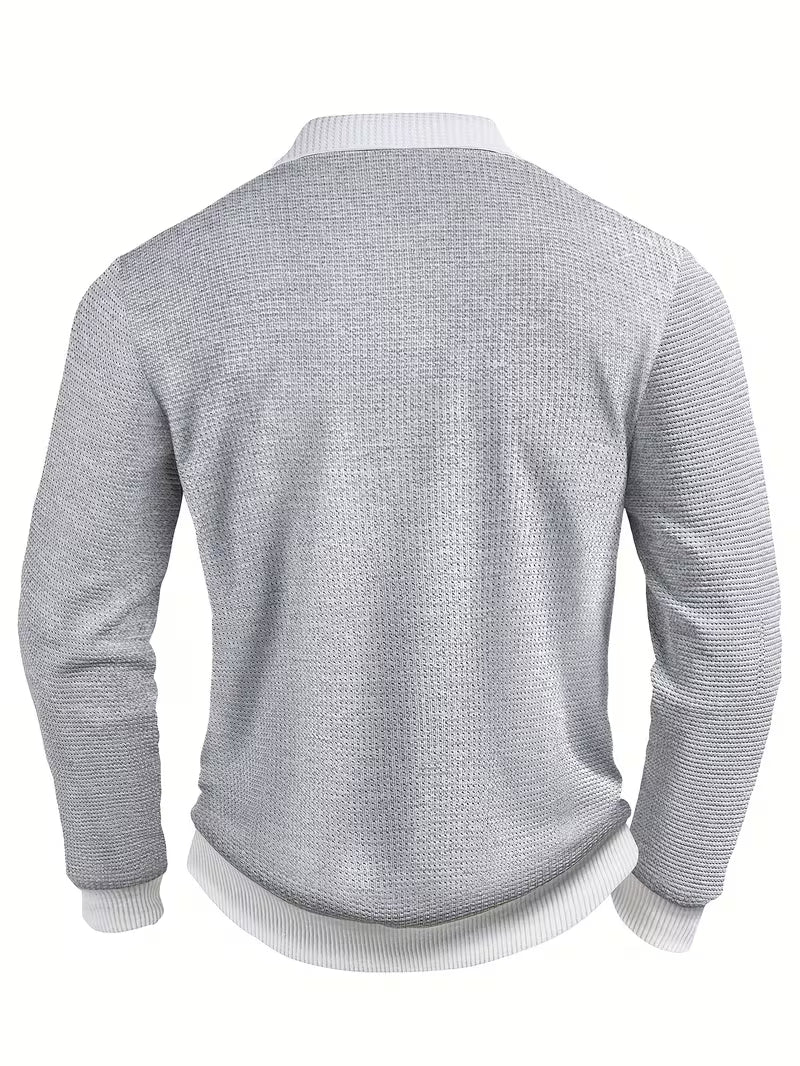 Gennady - Camicia In Maglia Waffle Testurizzata Con Colletto a Contrasto - Image 7