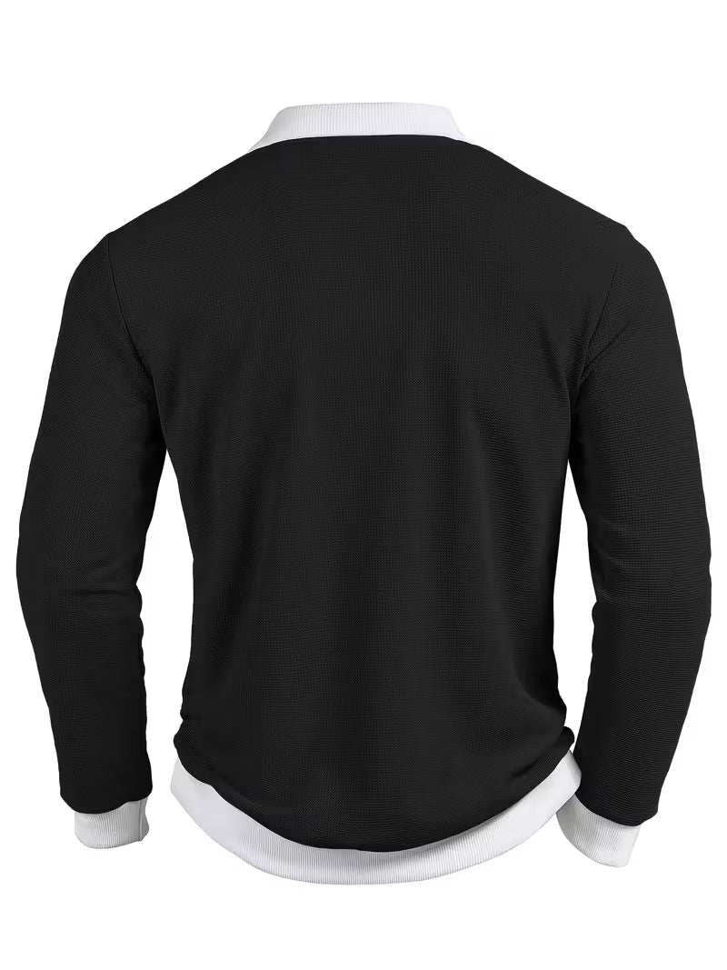 Gennady - Camicia In Maglia Waffle Testurizzata Con Colletto a Contrasto - Image 8