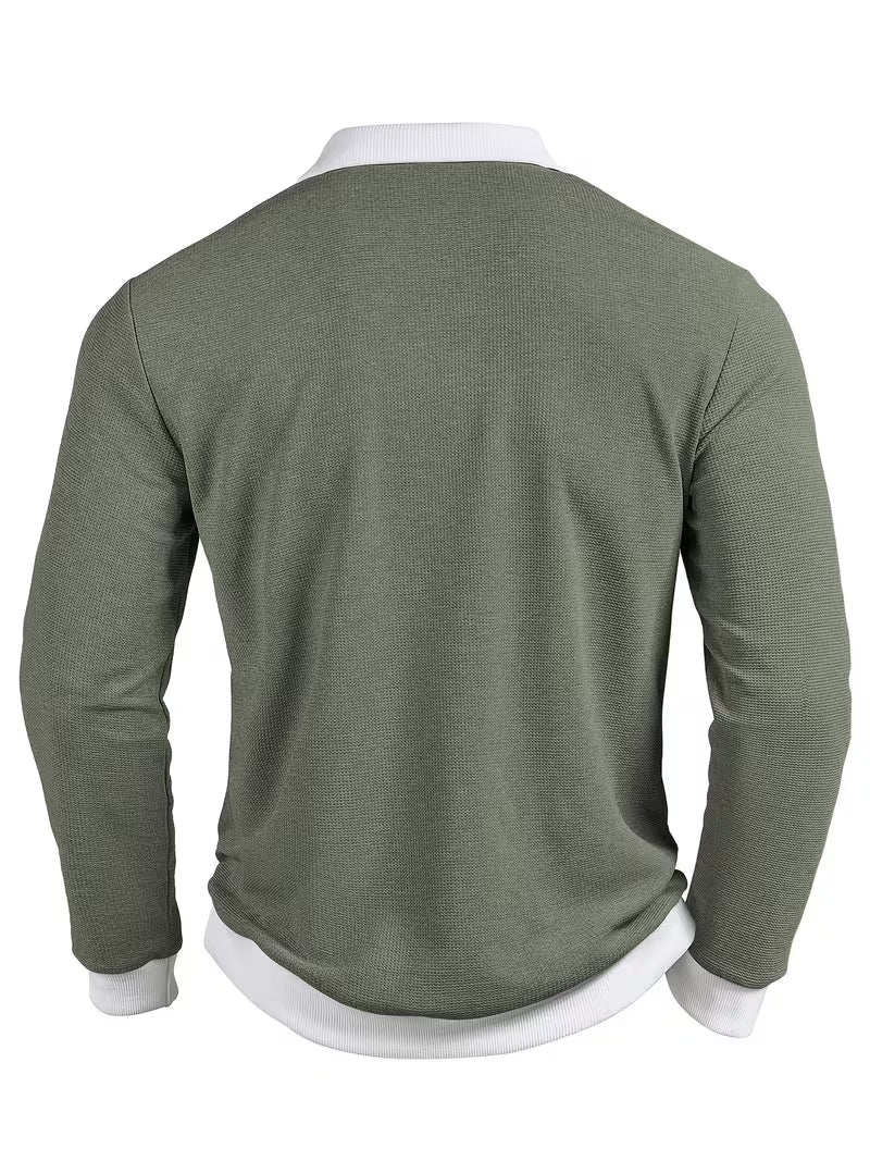 Gennady - Camicia In Maglia Waffle Testurizzata Con Colletto a Contrasto - Image 9