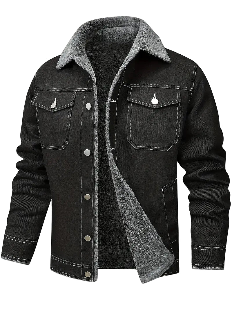 Geoffroy - Giacca In Denim Vintage Con Fodera In Pile - Image 2