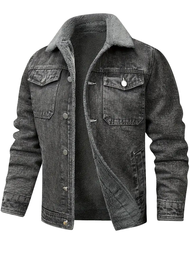 Geoffroy - Giacca In Denim Vintage Con Fodera In Pile - Image 3