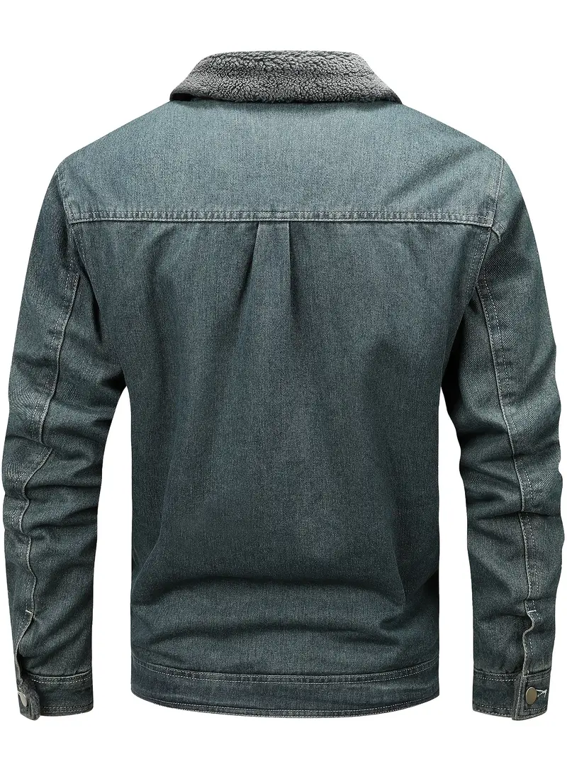 Geoffroy - Giacca In Denim Vintage Con Fodera In Pile - Image 4