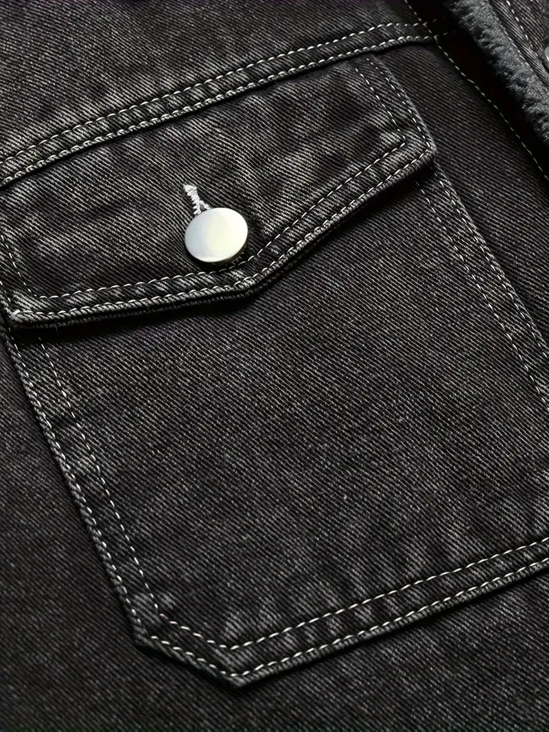 Geoffroy - Giacca In Denim Vintage Con Fodera In Pile - Image 8