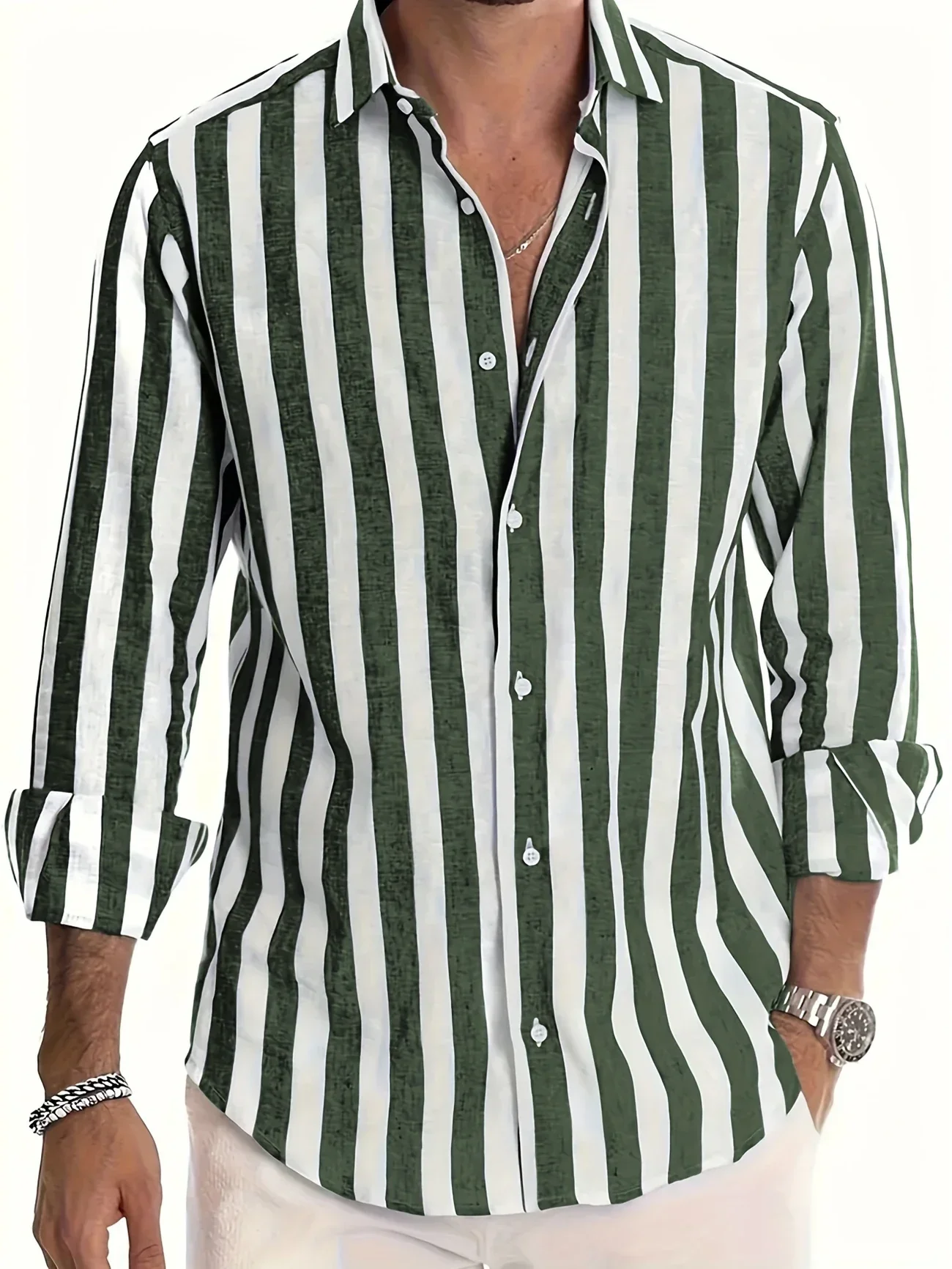 George - Elegante Camicia a Maniche Lunghe a Righe - Image 6