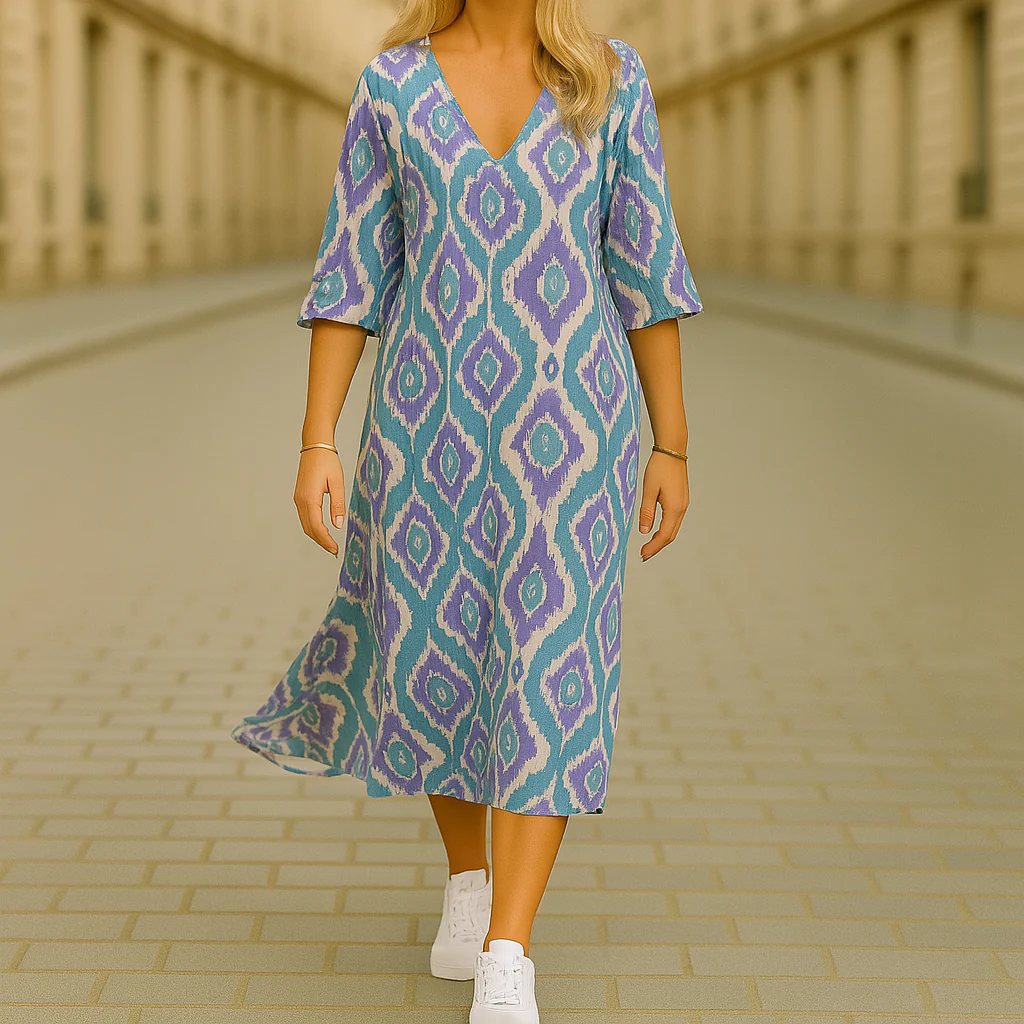 Ghislaine - Abito Lungo Con Stampa Bohémien - Image 3