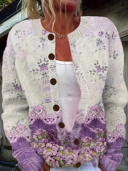 Gilly - Cardigan Vintage Floreale Con Bottoni - Image 3