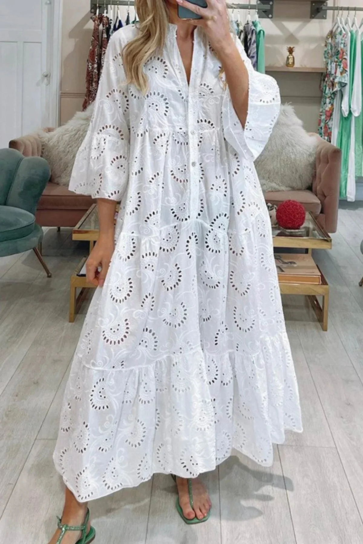 Gilma - Abito Lungo Elegante Con Scollo a V
