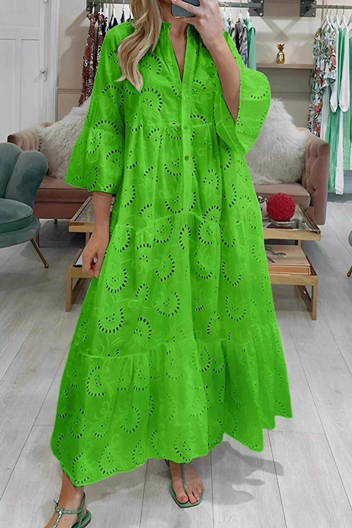 Gilma - Abito Lungo Elegante Con Scollo a V - Image 7