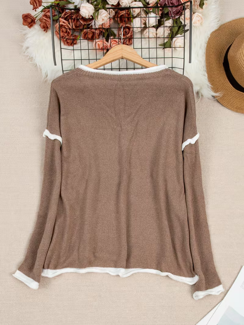 Ginny - Maglione Casuale a Maniche Lunghe e Scollo a V - Image 10