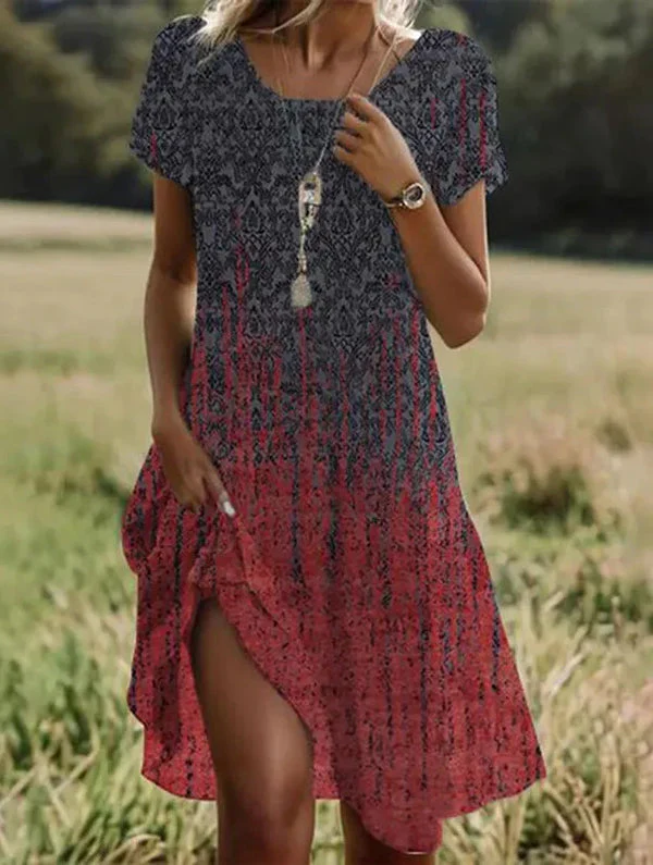 Giovana - Elegante Abito Midi a Maniche Corte - Image 3