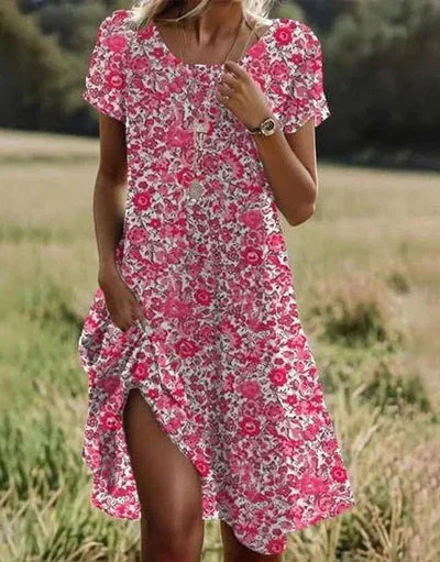 Giovana - Elegante Abito Midi a Maniche Corte - Image 8