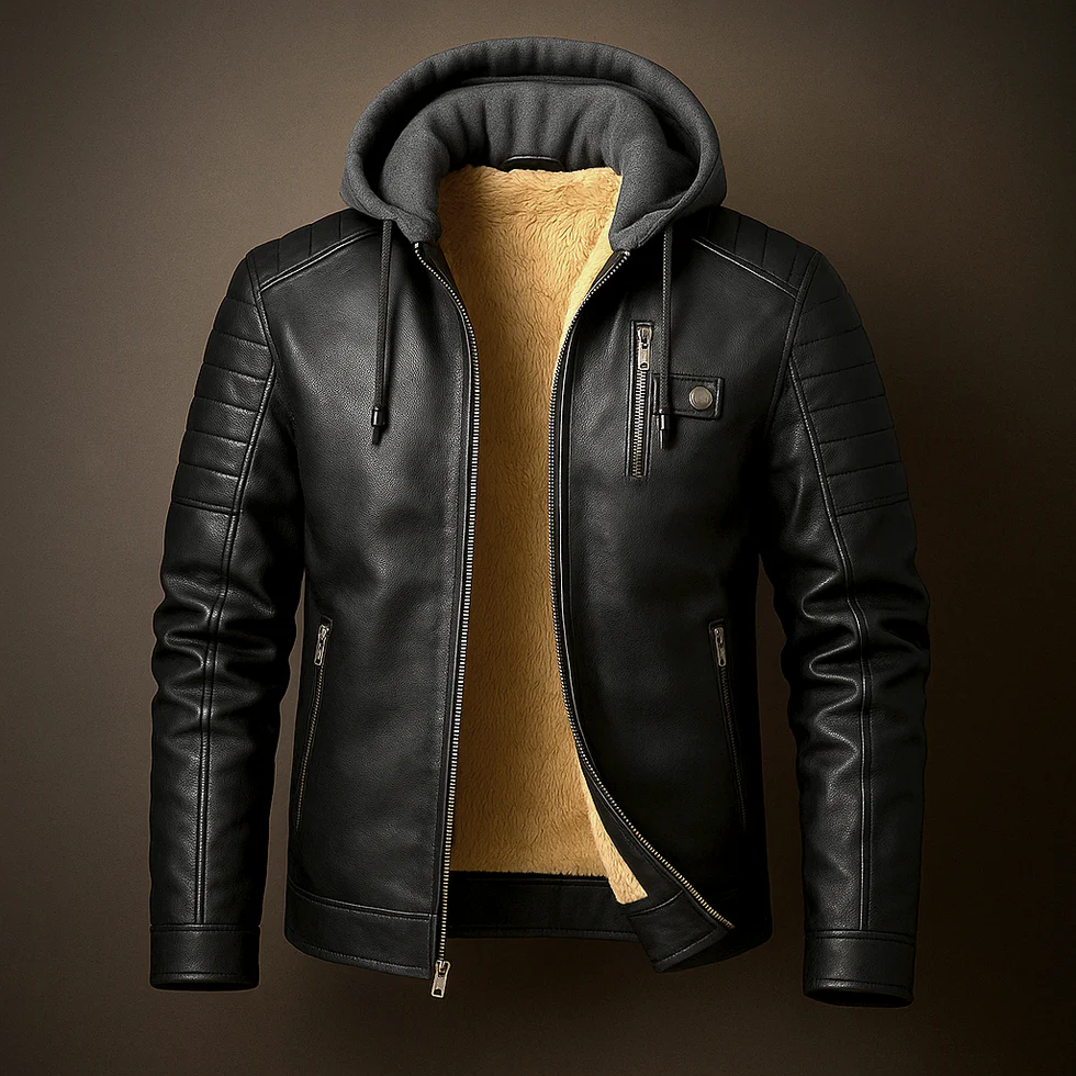 Glendon - Elegante Giacca in Pelle con Cappuccio - Image 3