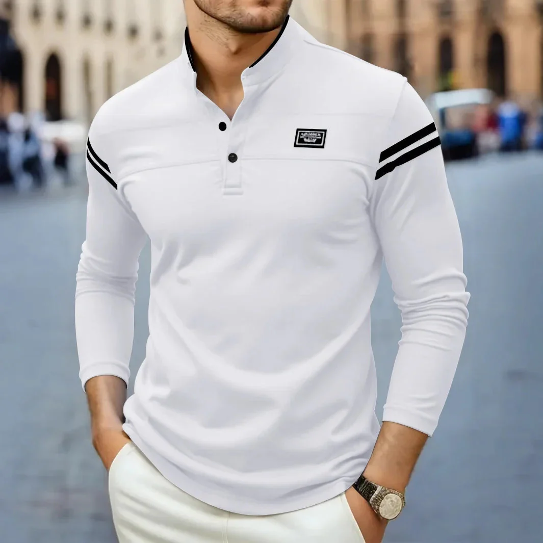 Grayson - Camicia Casual a Maniche Lunghe Con Strisce Sulle Spalle - Image 2