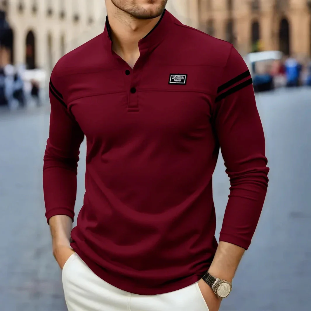 Grayson - Camicia Casual a Maniche Lunghe Con Strisce Sulle Spalle - Image 3
