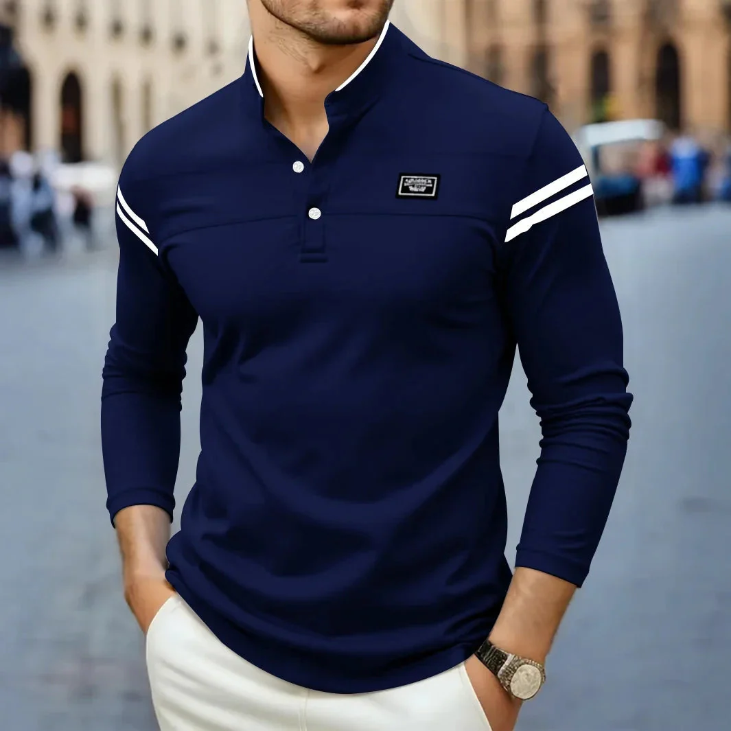 Grayson - Camicia Casual a Maniche Lunghe Con Strisce Sulle Spalle - Image 4