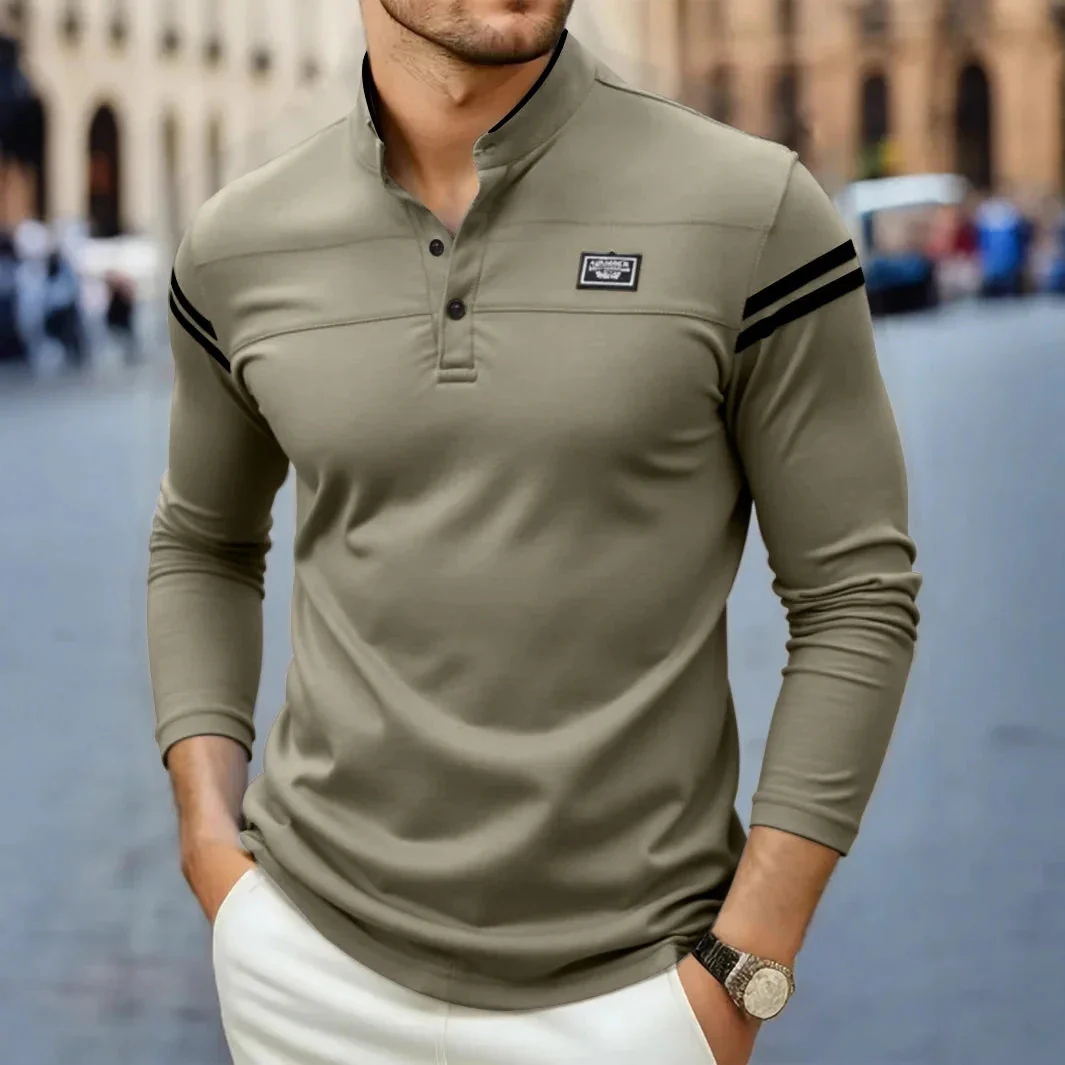Grayson - Camicia Casual a Maniche Lunghe Con Strisce Sulle Spalle - Image 5
