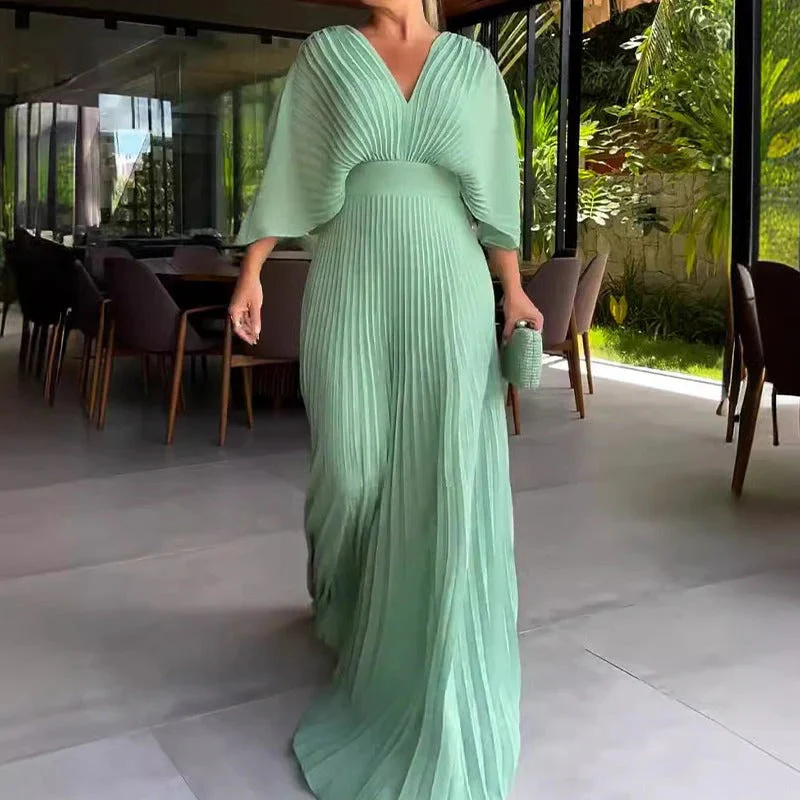 Greetje - Abito Elegante a Pieghe - Image 4