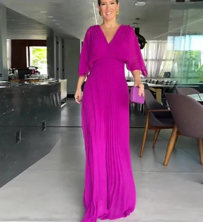 Greetje - Abito Elegante a Pieghe - Image 5