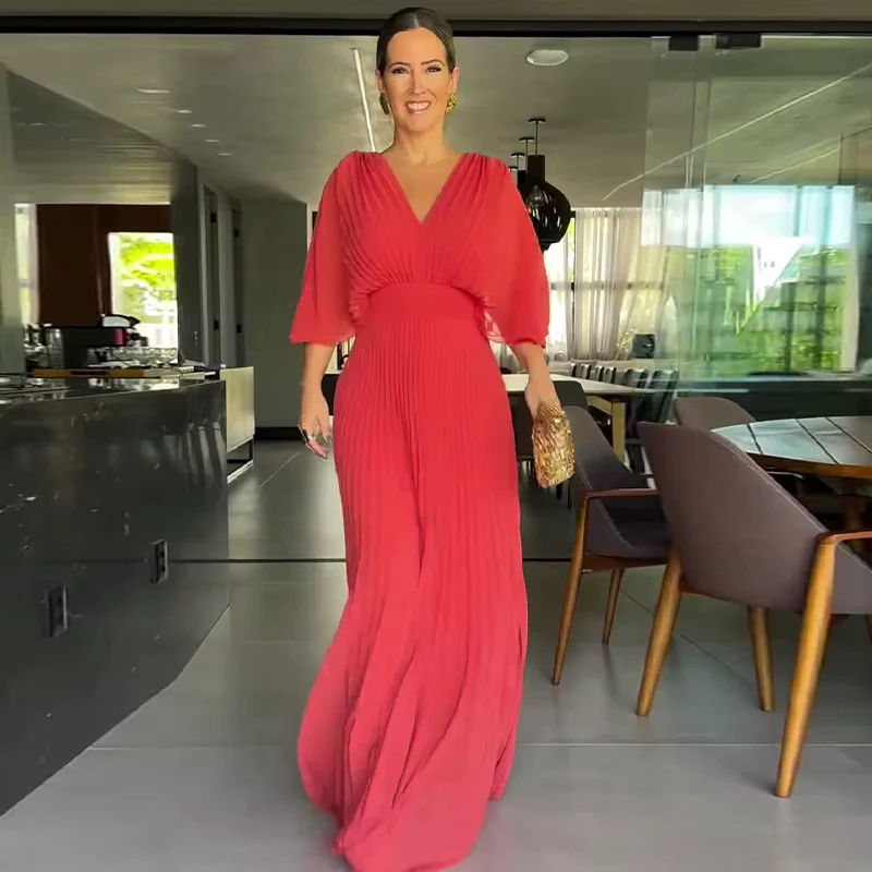 Greetje - Abito Elegante a Pieghe - Image 7
