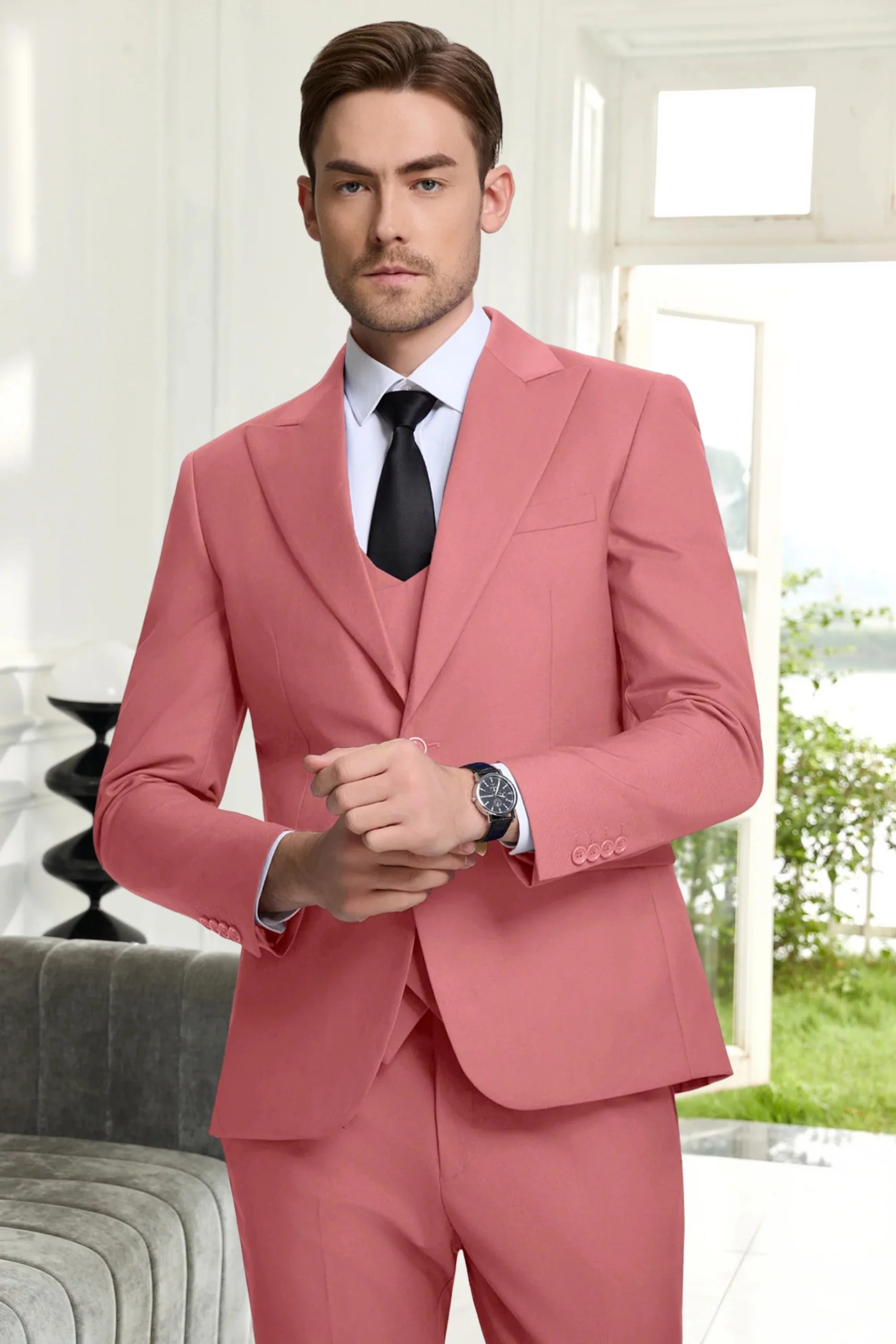 Gremist - Abiti a Tre Pezzi Slim Fit Con Revers a Lancia - Image 7