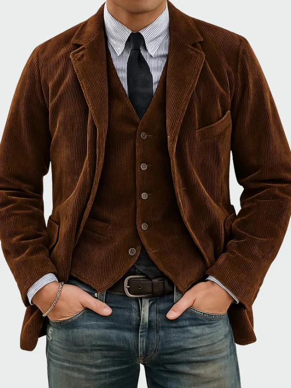 Gunnar - Blazer e Gilet In Velluto a Coste - Image 2
