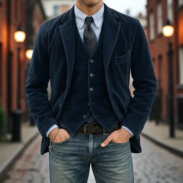 Gunnar - Blazer e Gilet In Velluto a Coste - Image 5
