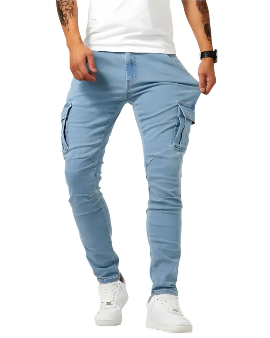 Gusman - Pantaloni Cargo Elasticizzati