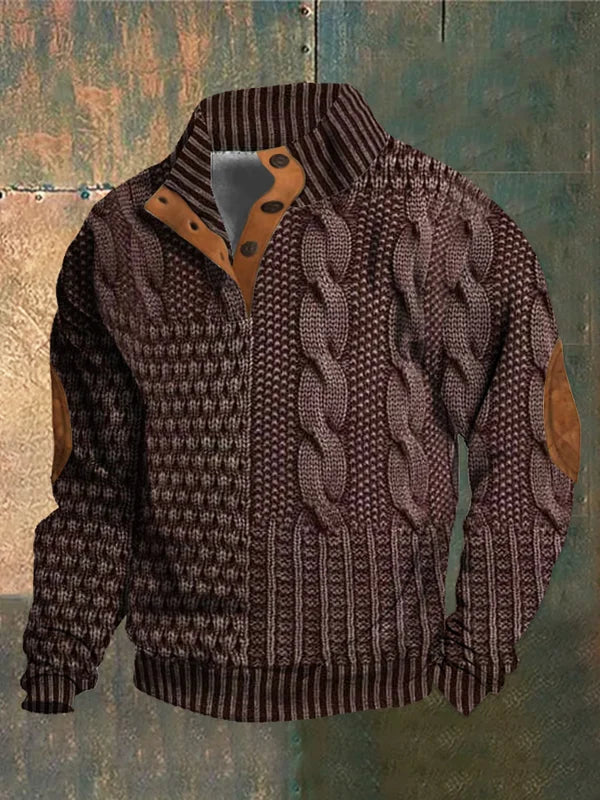 Everette - Maglione Patchwork Lavorato a Trecce - Image 4