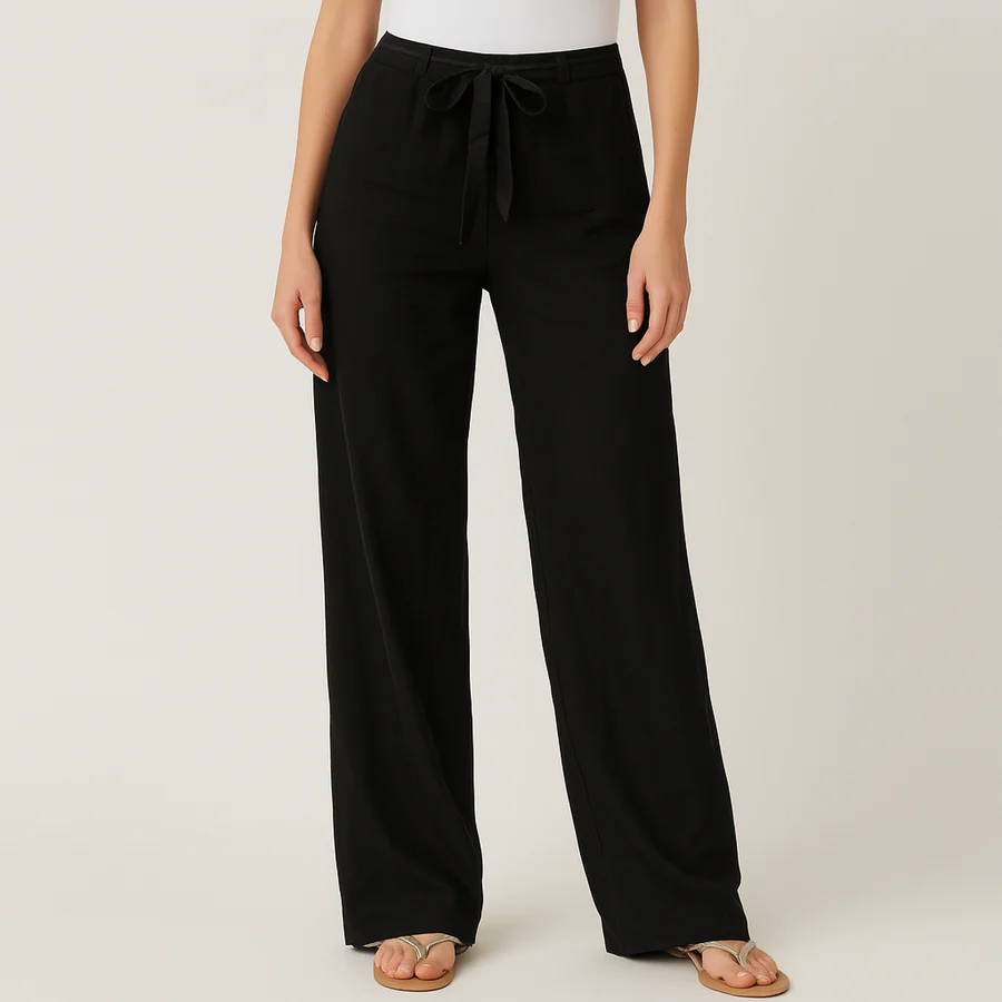 Gwyneth - Eleganti Pantaloni In Lino Con Cintura In Vita - Image 4
